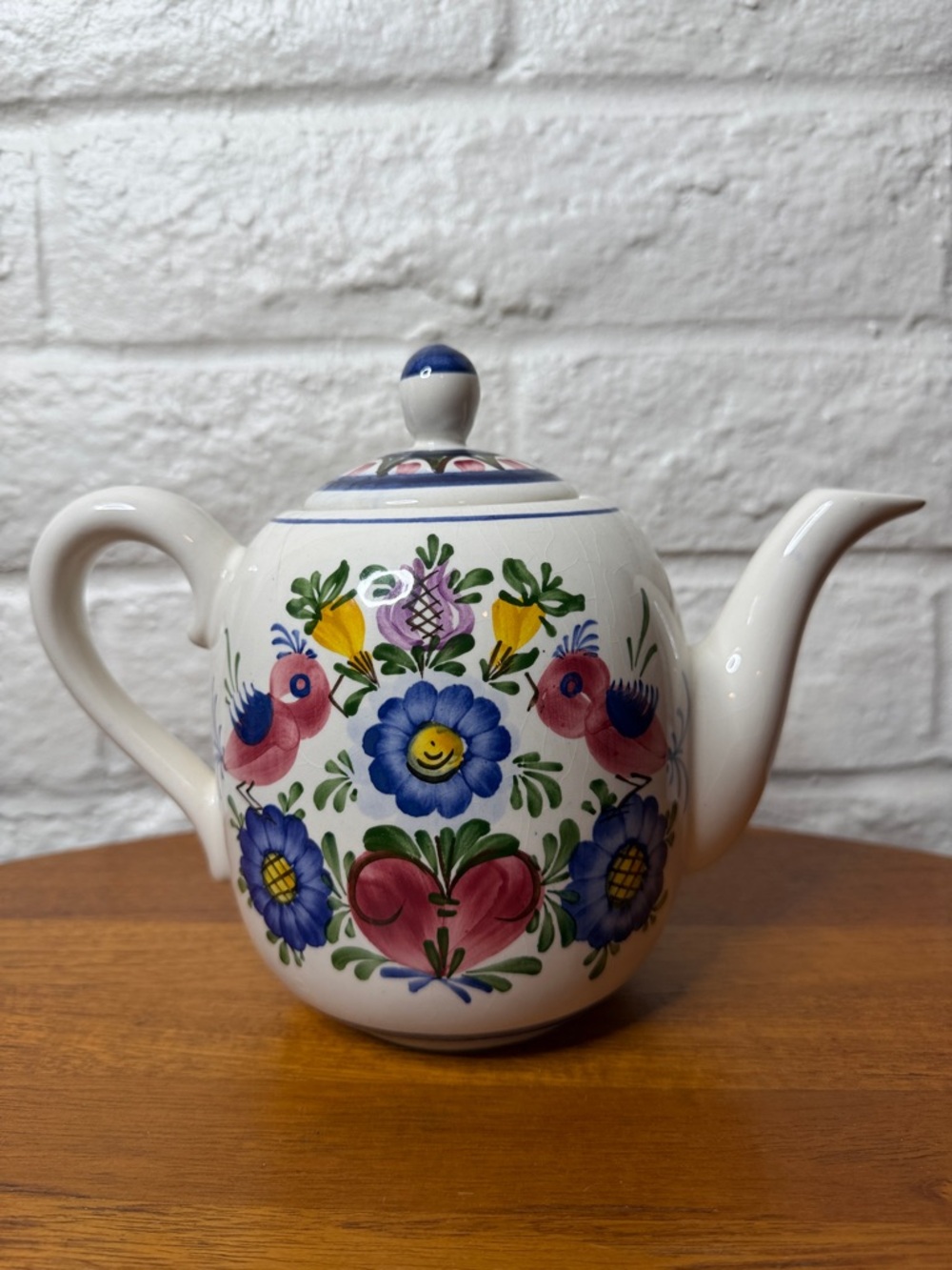 Vintage Wechsler Tirolkeramik Schwaz Austria Ceramic Teapot Hand Painted